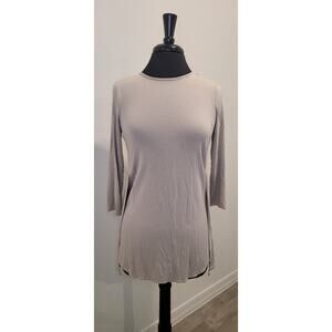 J. Jill Wearever Collection Tunic Top – XS – Taupe –3/4 Sleeve – High-Low Hem